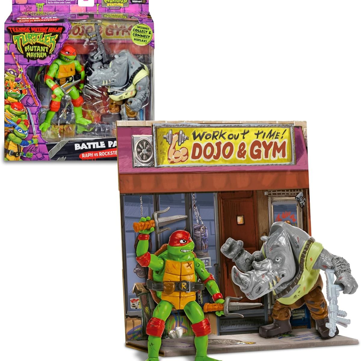 TORTUGAS NINJA - Las Tortugas Ninja Pack 2 Figuras Leonardo Vs Superfly 10 cm