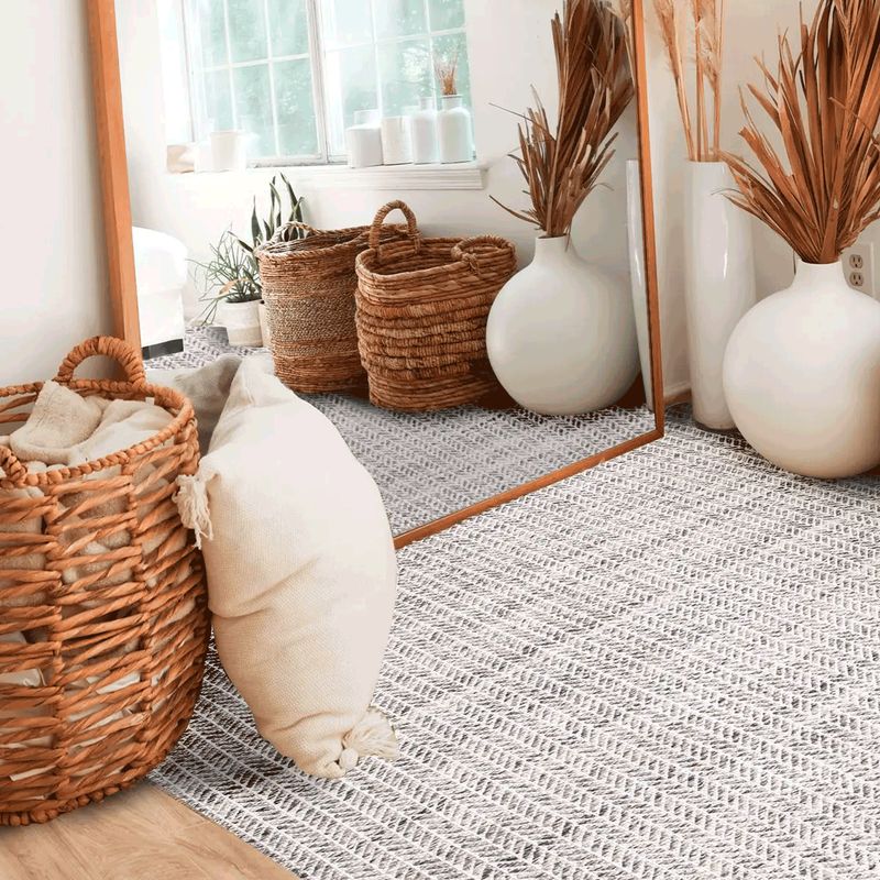 BAZHARS - Alfombra 140X200 cm 100% PET Reciclado Arlo Icy Charcoal Bazhars