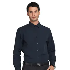 VAN HEUSEN - Camisa Azul Marino Hombre Formal Tailored Fit Sin Bolsillo