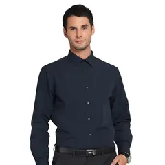 VAN HEUSEN - Camisa Azul Marino Hombre Formal Tailored Fit Sin Bolsillo