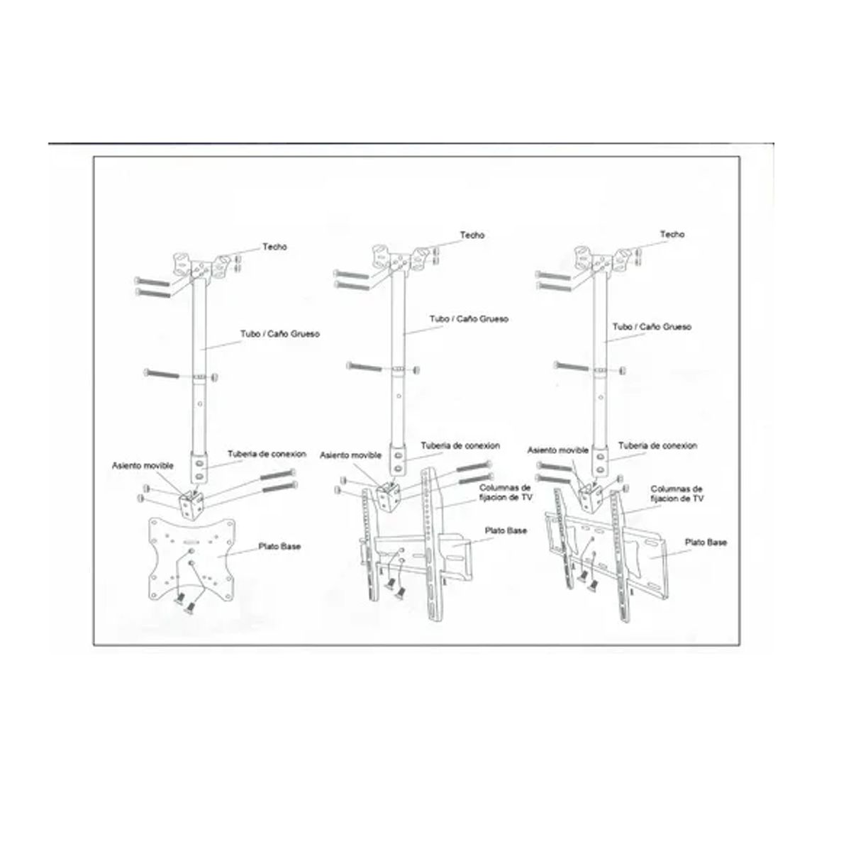 GENERICO - Soporte Tv Led Para Techo 26 A 55 Color Negro