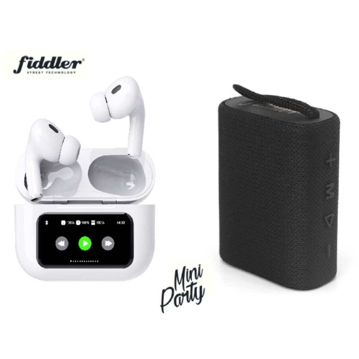 FIDDLER - Audífonos Smart Case Mini Pods + Parlante Bluetooth Fiddler Mini Party