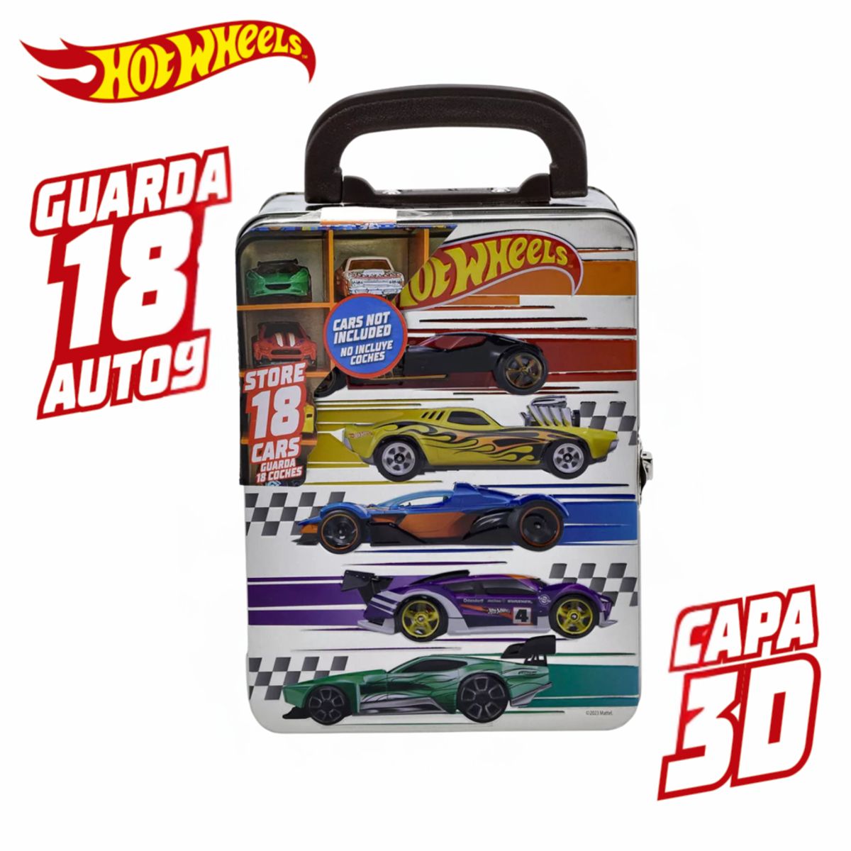 HOT WHEELS - Caja Metálica Portautos Hot Wheels Diseño A