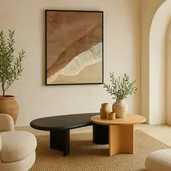 RE DECORA - Cuadro Decorativo Abstracto Caoba