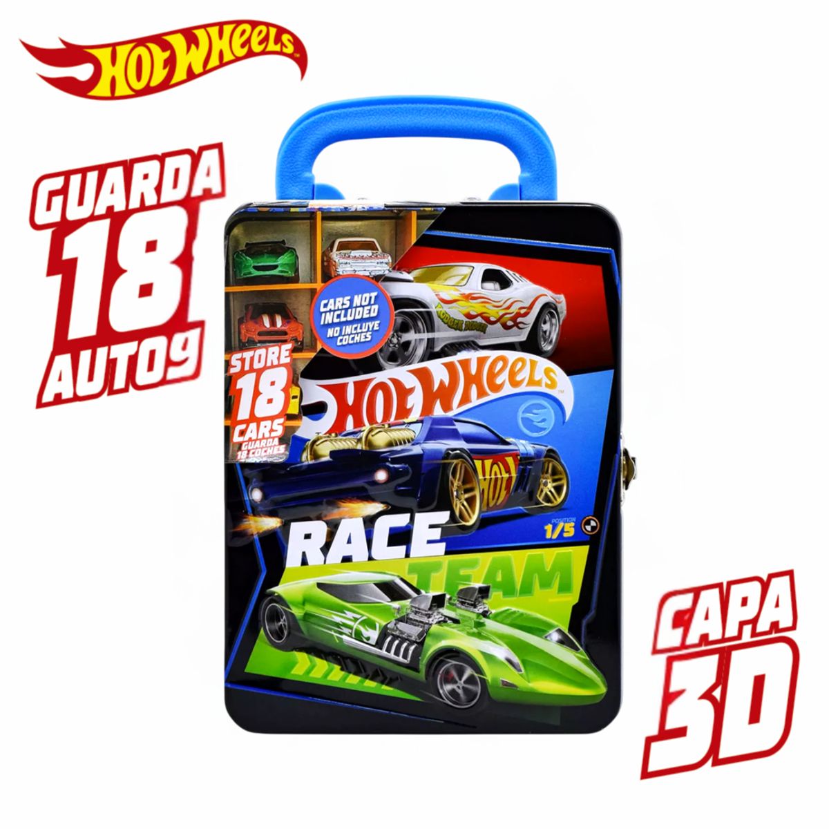 HOT WHEELS - Caja Metálica Portautos Hot Wheels Diseño C