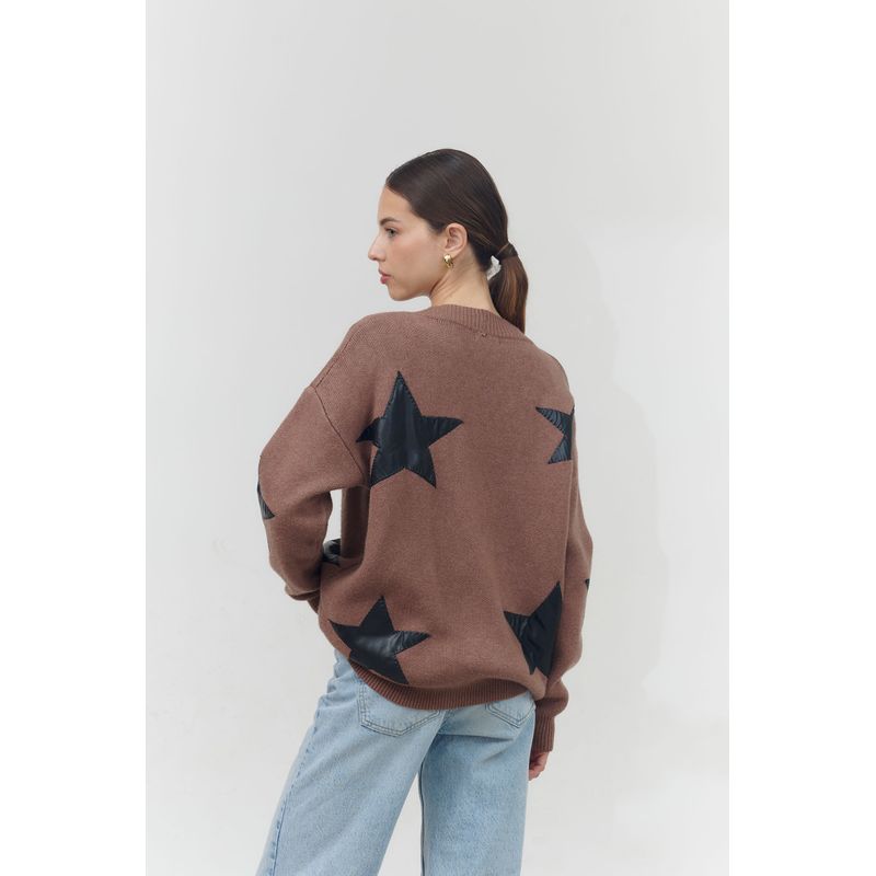 GUINDA - Chaleco con botones y estrellas en cuero SORE GUINDA