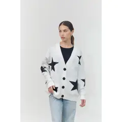 GUINDA - Chaleco con botones y estrellas en cuero SORE