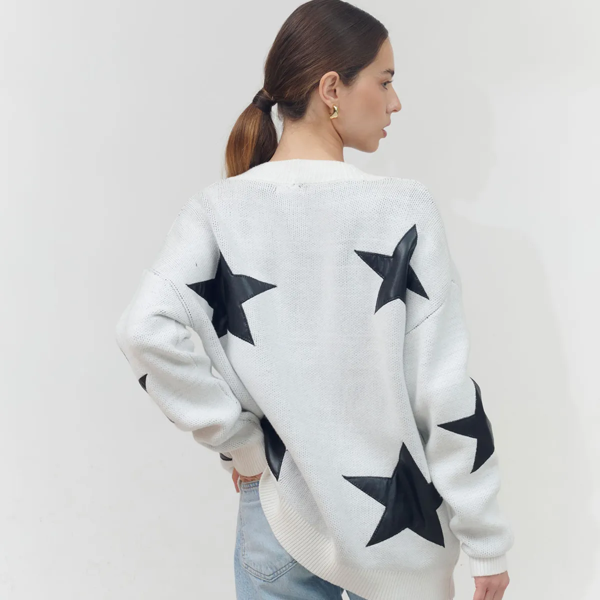 GUINDA - Chaleco con botones y estrellas en cuero SORE GUINDA