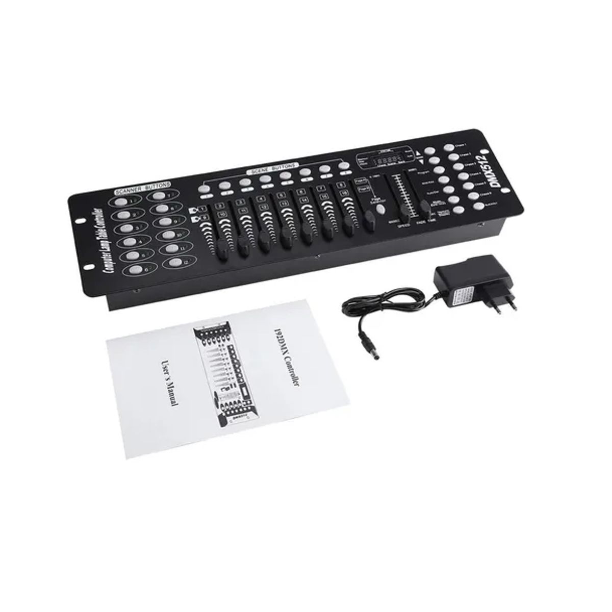 GENERICO - Controlador de iluminacion Dmx 512 con 192 Canales Color Negro