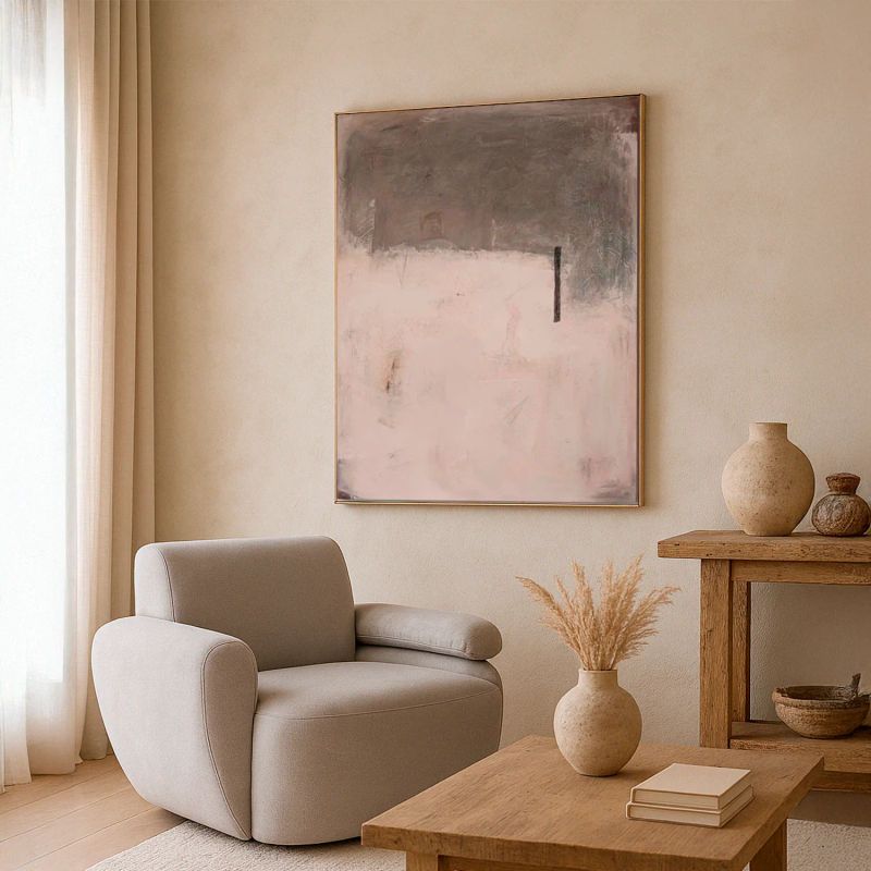 RE DECORA - Cuadro Decorativo Minimalista Beige 50X70 cm
