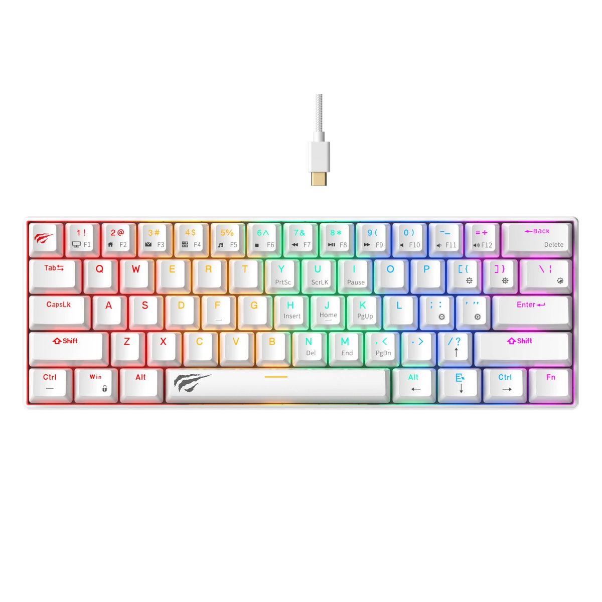 HAVIT - Teclado Gamer Mecánico Luces RGB KB903L Havit Blanco