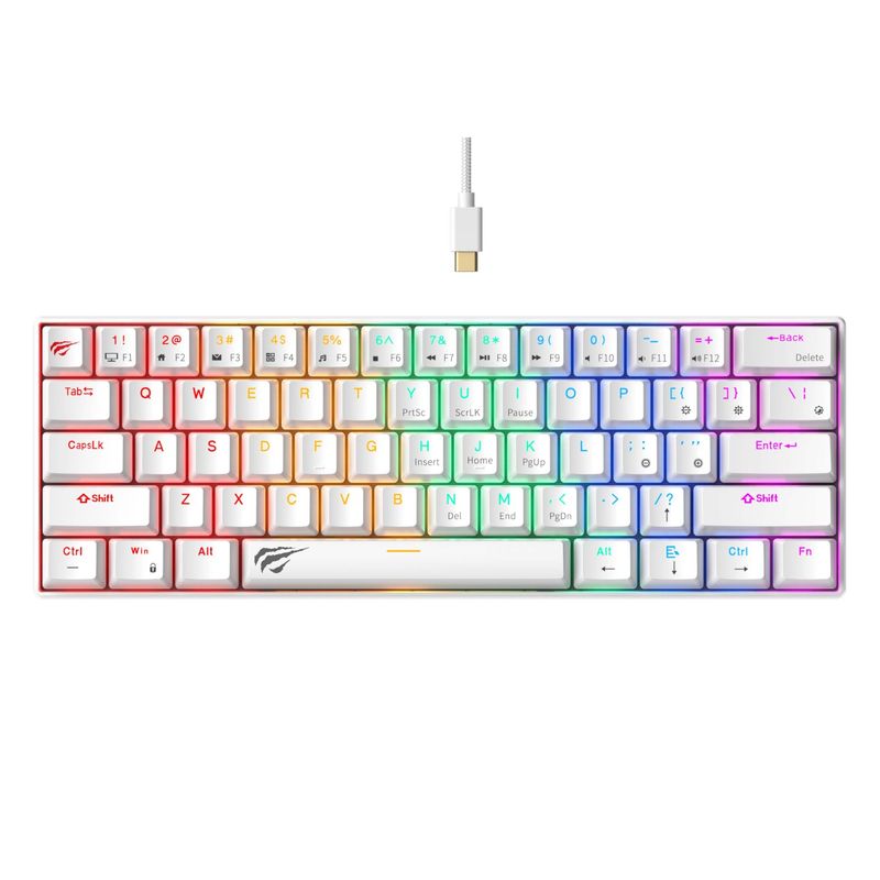HAVIT - Teclado Gamer Mecánico Luces RGB KB903L Havit Blanco