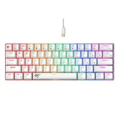 HAVIT - Teclado Gamer Mecánico Luces RGB KB903L Blanco