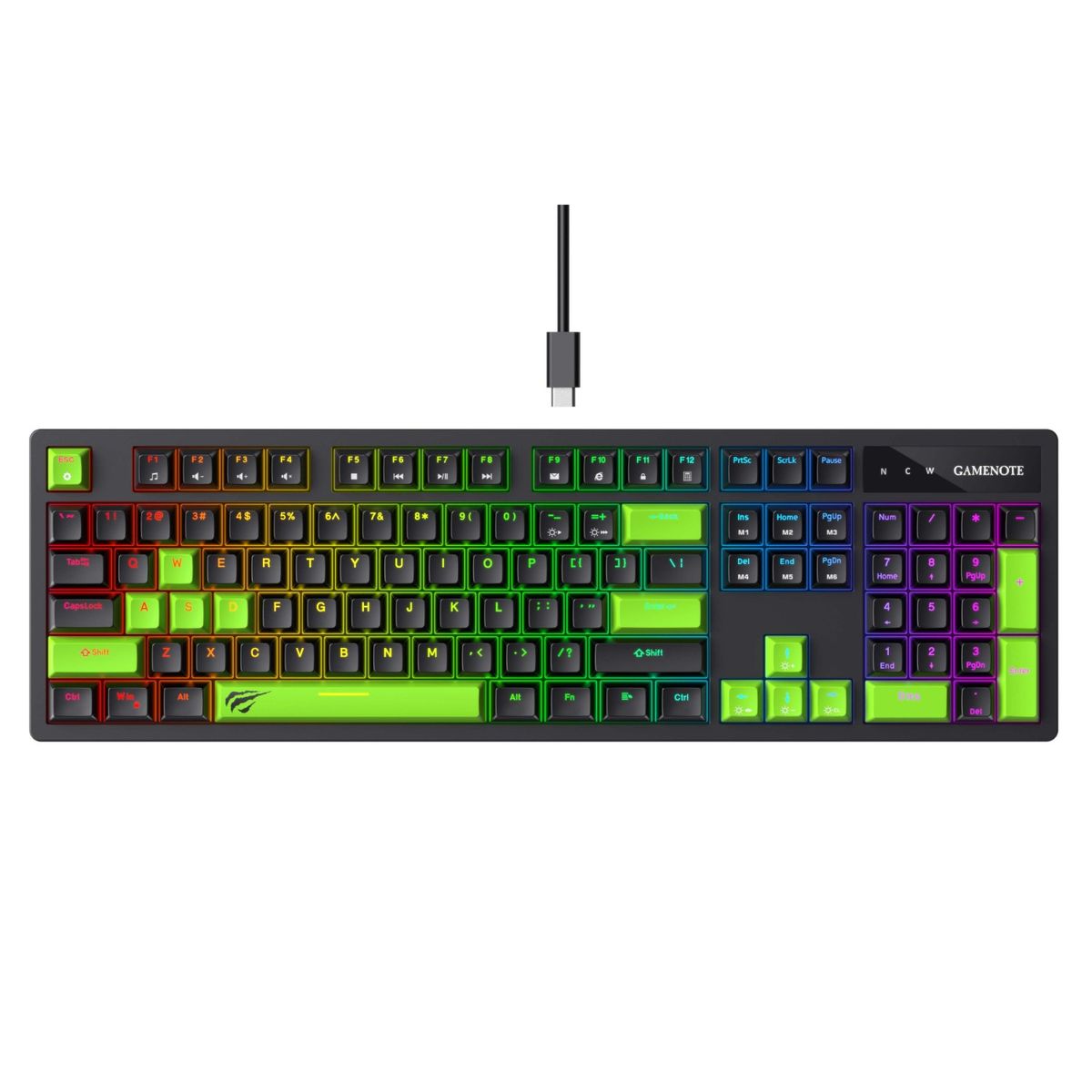 HAVIT - Teclado Gamer Mecánico Luces RGB KB893L Havit Negro