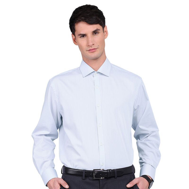 VAN HEUSEN - Camisa Gris Claro Van Heusen Regular Fit Hombre Formal Sin Bolsillo