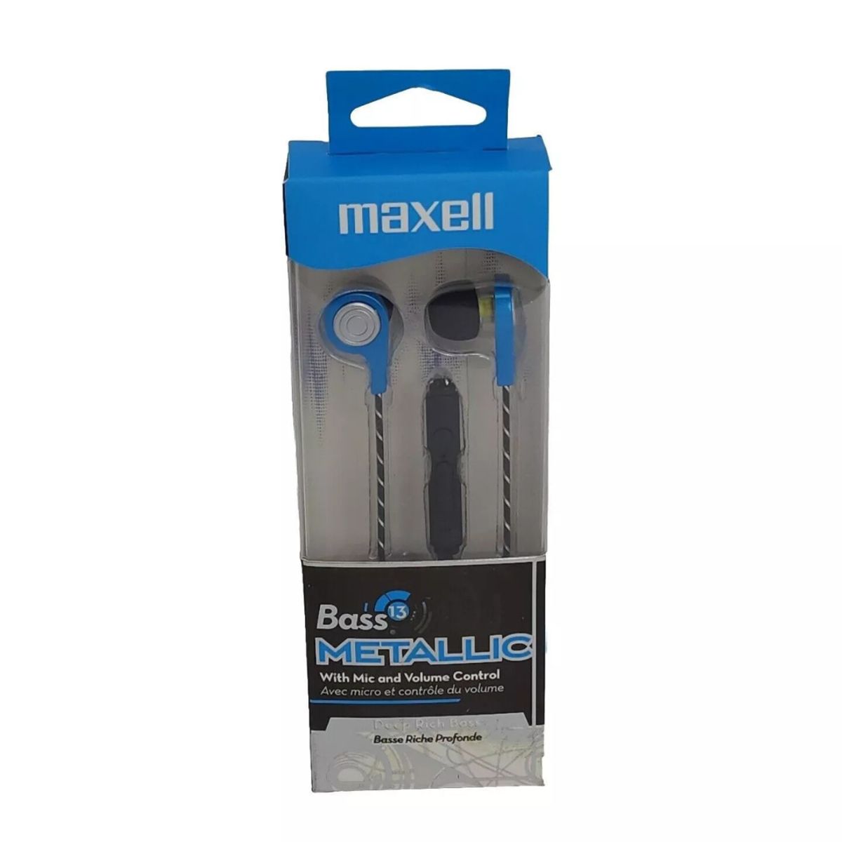 MAXELL - AUDIFONOS MANOS LIBRES MAXELL BASS13 METALLIC SEB-BLUE AZUL