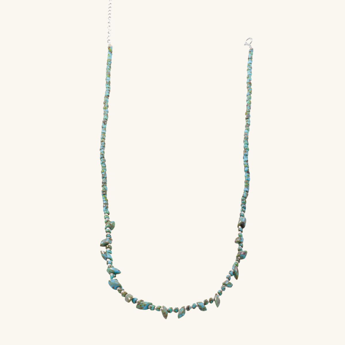 ZAZU - Collar Irregular Turquesa Picasso y Plateado