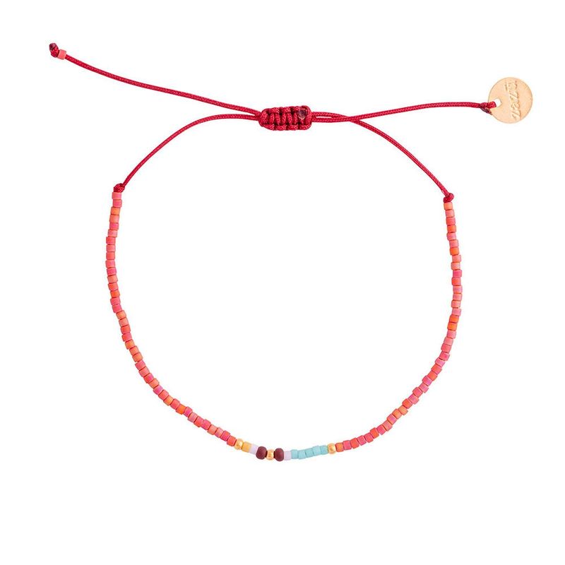 ZAZU - Pulsera Umi Terracota con Mostacillas Bañadas en Oro