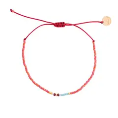 ZAZU - Pulsera Umi Terracota con Mostacillas Bañadas en Oro