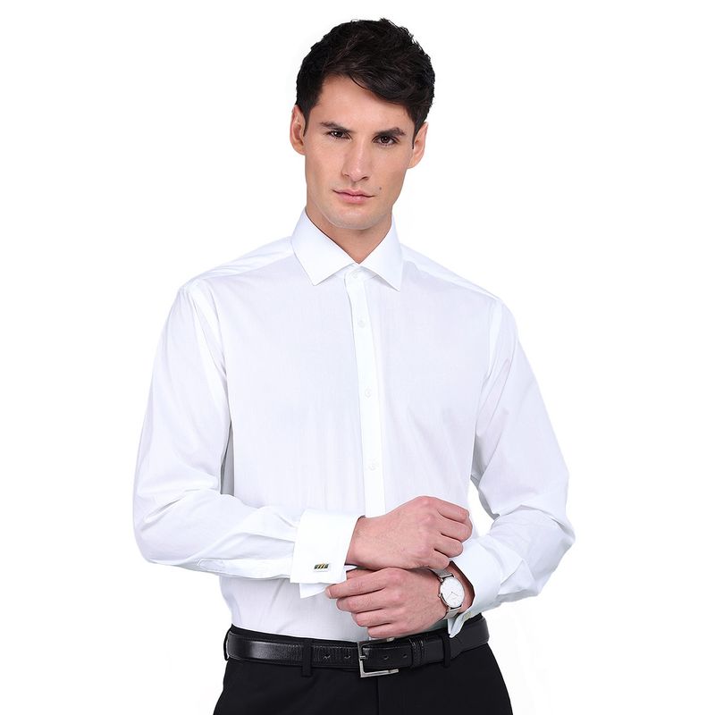 VAN HEUSEN - Camisa Formal Doble Puño Frances Para Colleras Blanca Van Heusen