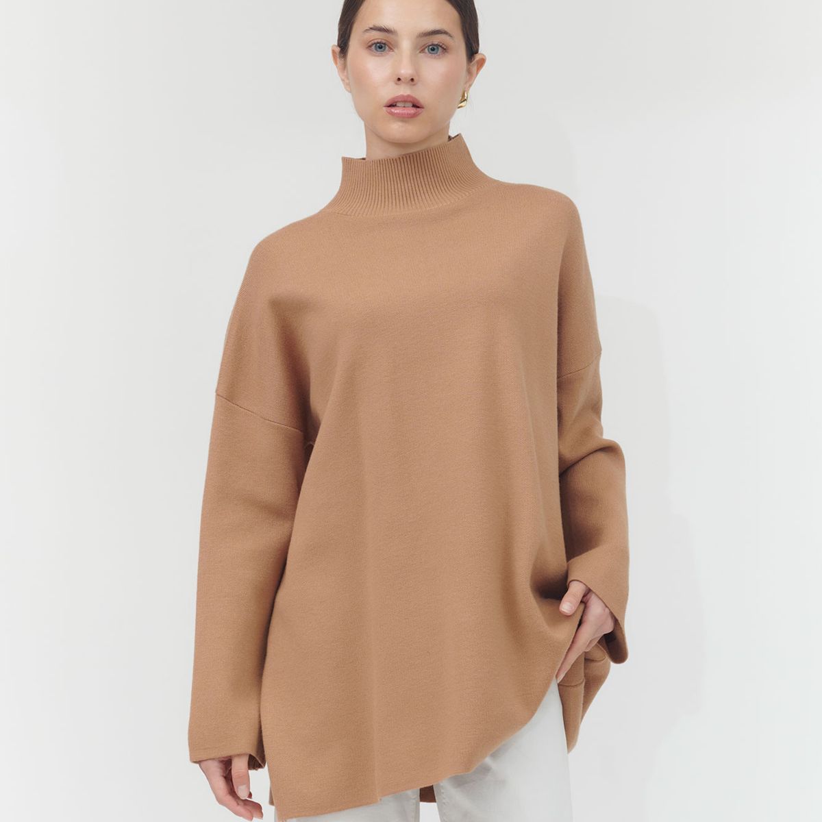 GUINDA - Sweater cuello medio y manga ancha RAZE GUINDA