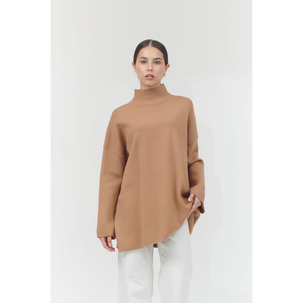 GUINDA - Sweater cuello medio y manga ancha RAZE GUINDA