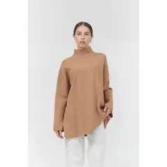 GUINDA - Sweater cuello medio y manga ancha RAZE