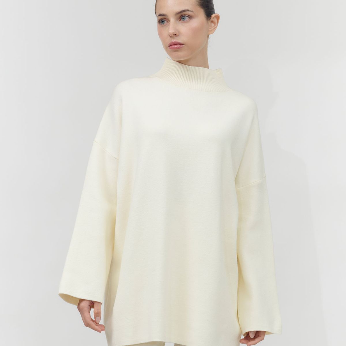 GUINDA - Sweater cuello medio y manga ancha RAZE GUINDA