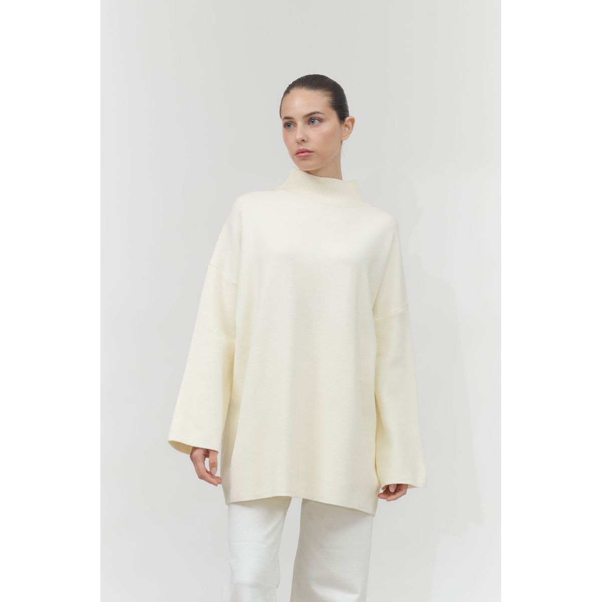 GUINDA - Sweater cuello medio y manga ancha RAZE GUINDA