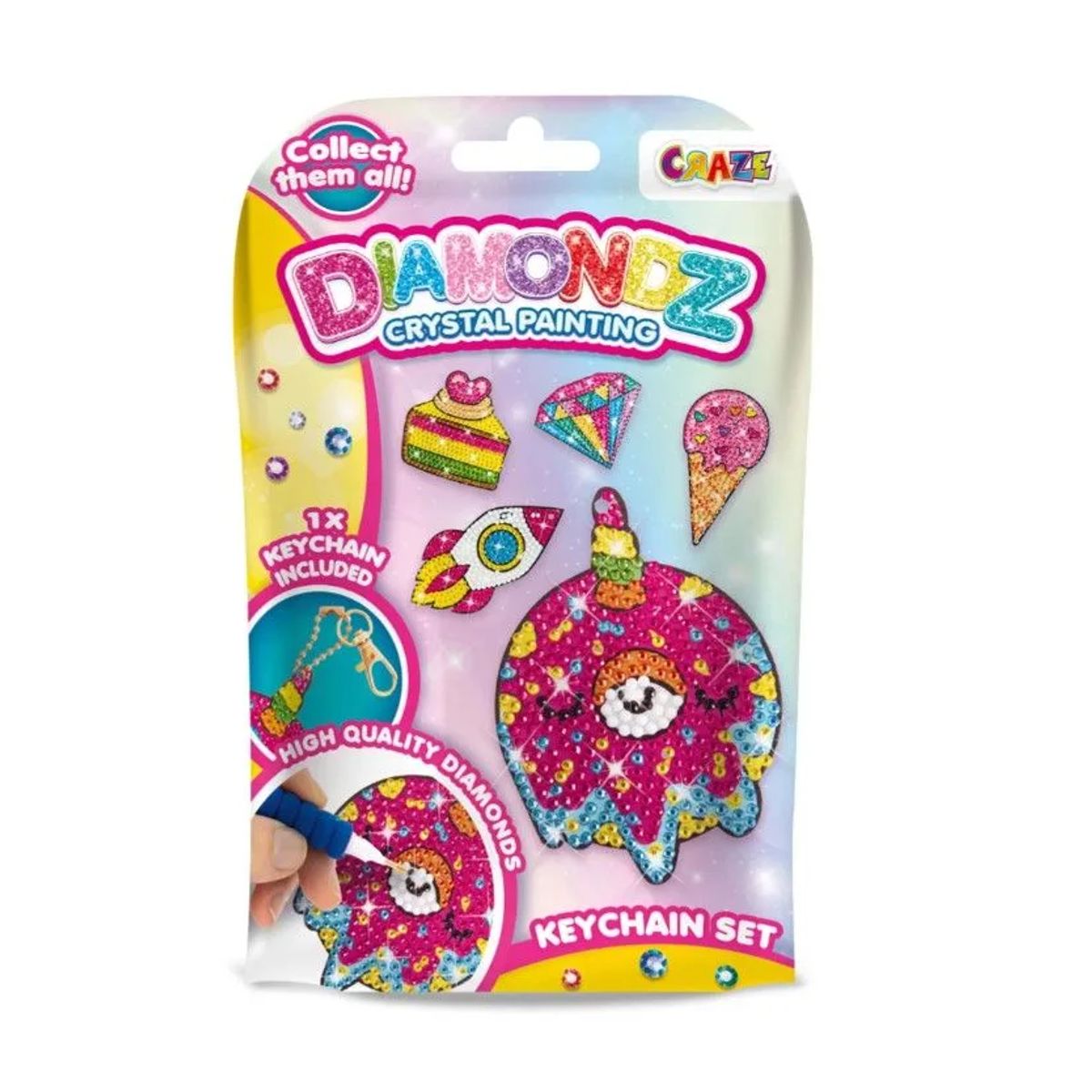 GENERICO - Set Llavero Con Cristales Unicornio Diy Armable Didactico