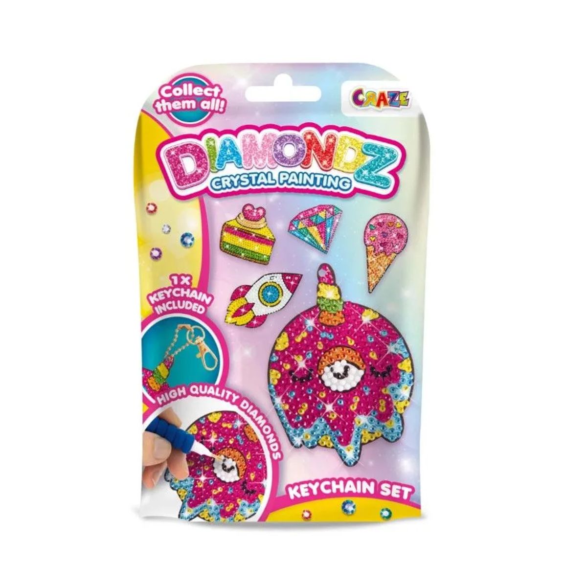 GENERICO - Set Llavero Con Cristales Unicornio Diy Armable Didactico