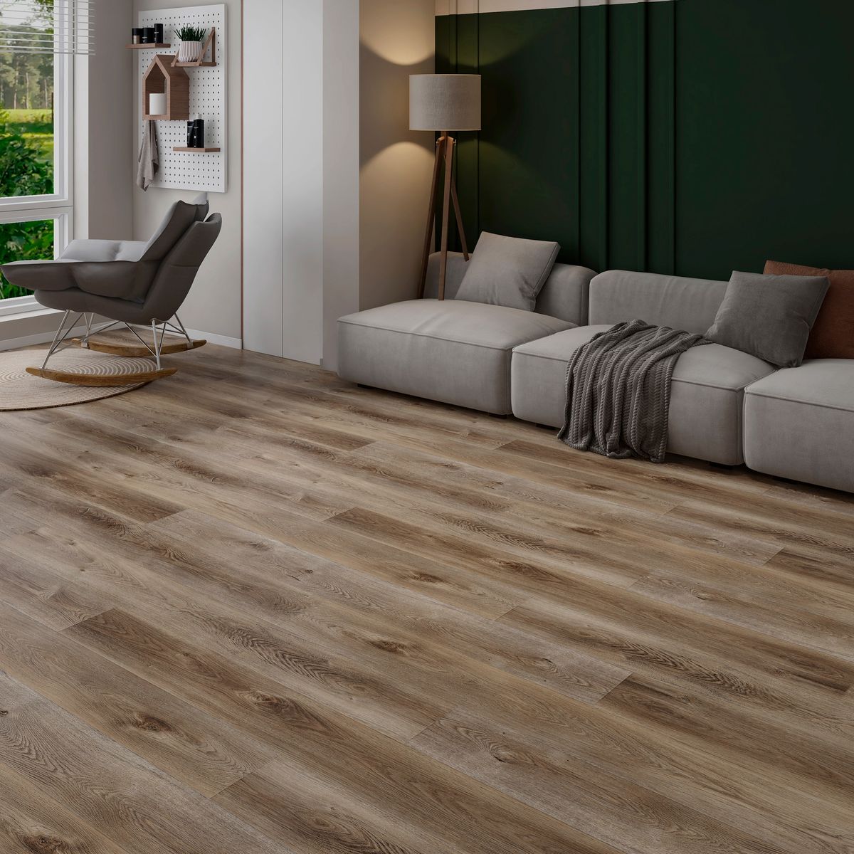 JOYTEK - PISO SPC VINILICO 5mm 18x122 cm NOGAL / 2,20 m2