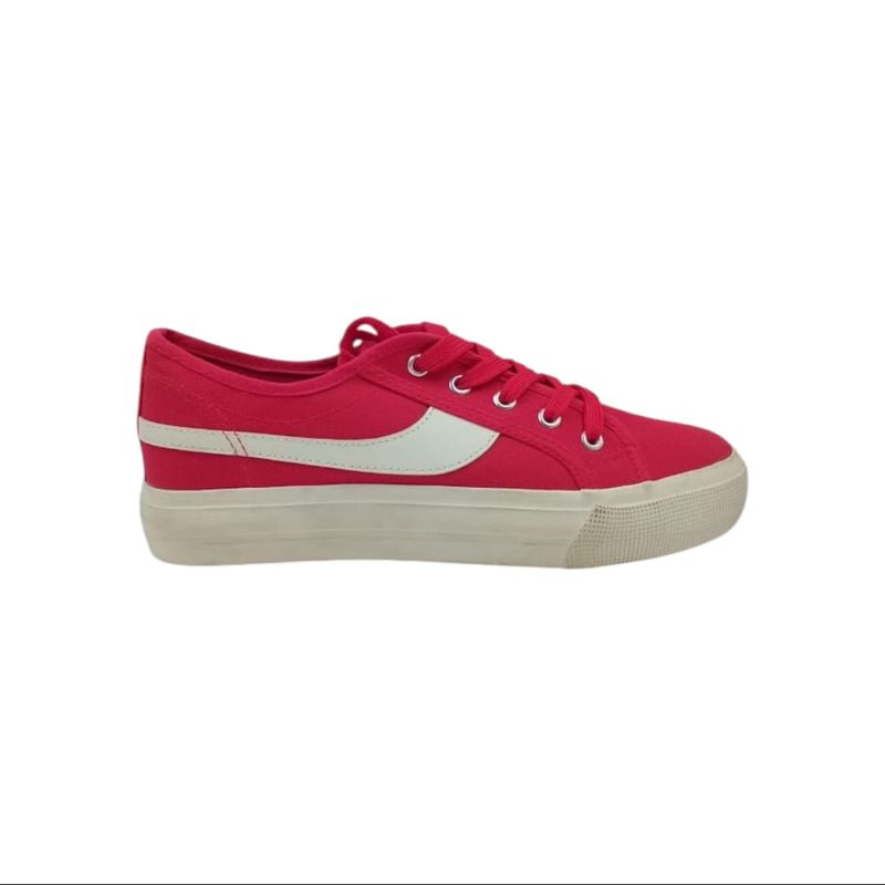 HERIEL - Zapatilla Roja Textil Mujer