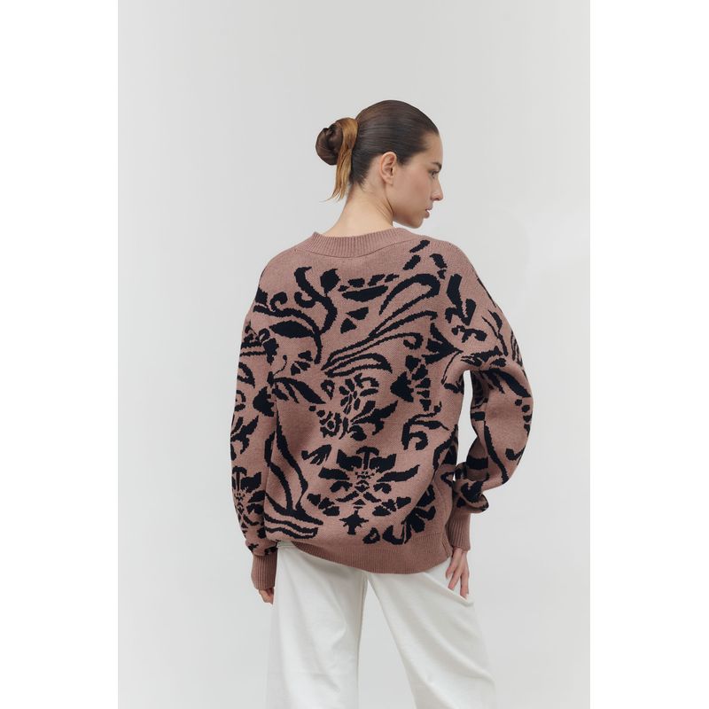 GUINDA - Chaleco con botones de joya AIRA GUINDA