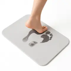 JAVIMATE - ALFOMBRA PISO BAÑO DIATOMITA SECADO RAPIDO GRIS ANTIMICROBIANA