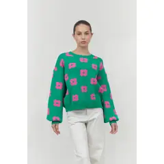 GUINDA - Sweater cuello redondo manga aglobada Loona