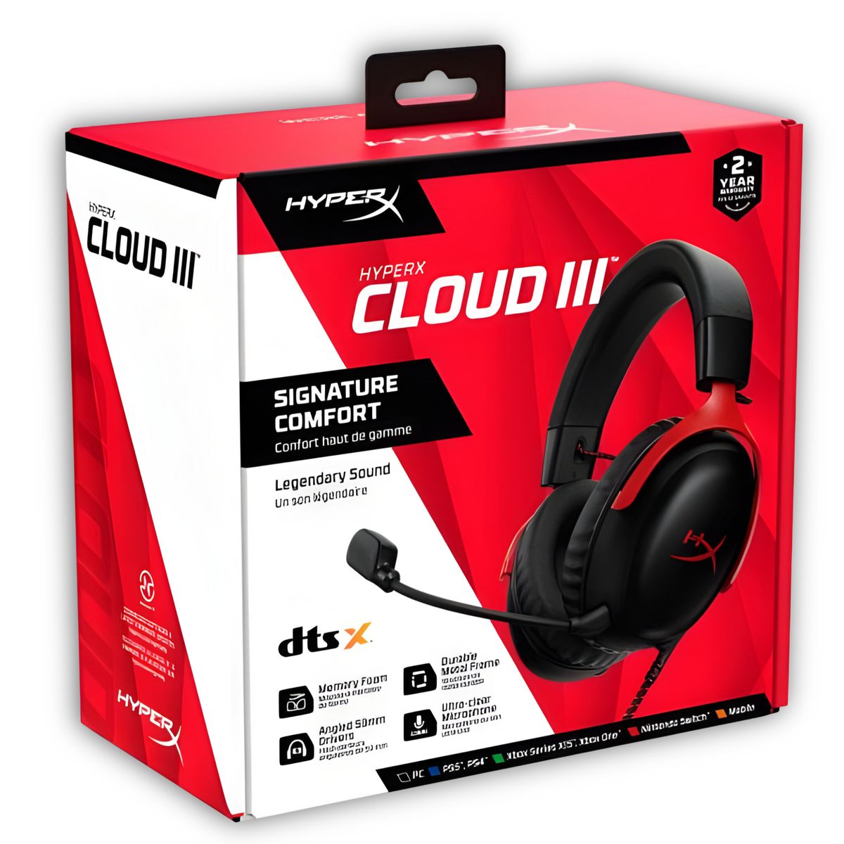 HYPERX - Audífonos HyperX Cloud III USB Comfort Multiplataformas RED