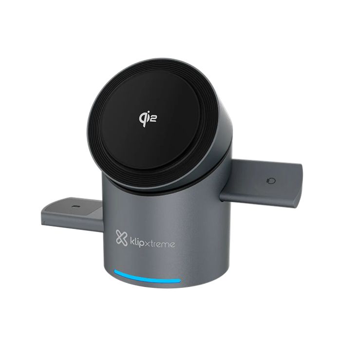 KDC-400 Estacion de Carga 3 en 1, 15W, MagSafe, USB-C, Apple Watch, Negro