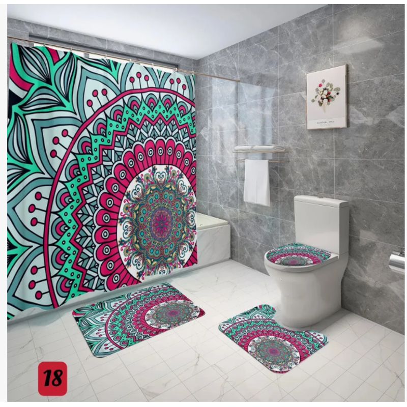 GENERICO - Set de Baño 4 Piezas Diseño Mandala
