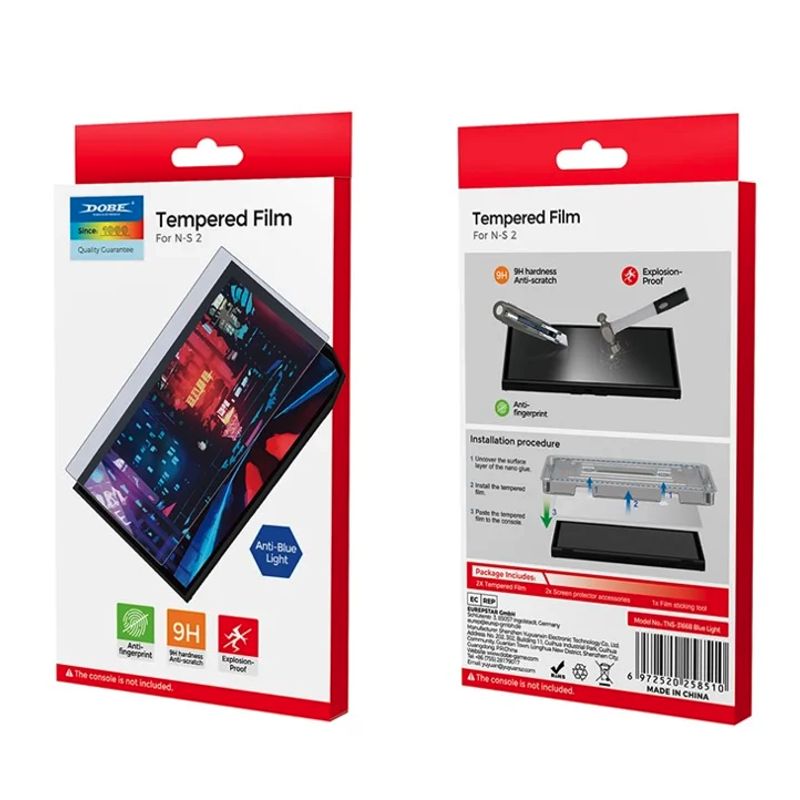 DOBE - Mica Vidrio Templado Para Nintendo Switch 2 Dobe Pack 2 Ud.