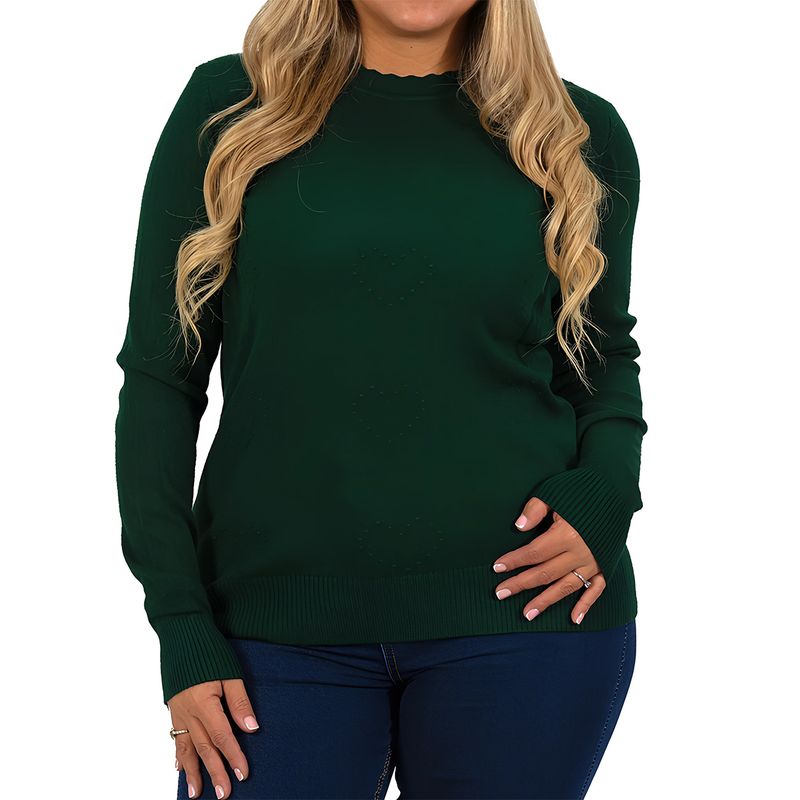 MPROPIA - Sweater mujer texturado colores corazones Extra linda