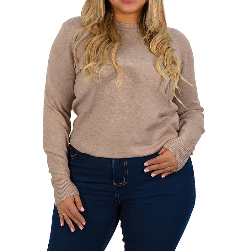 MPROPIA - Sweater mujer texturado colores corazones Extra linda