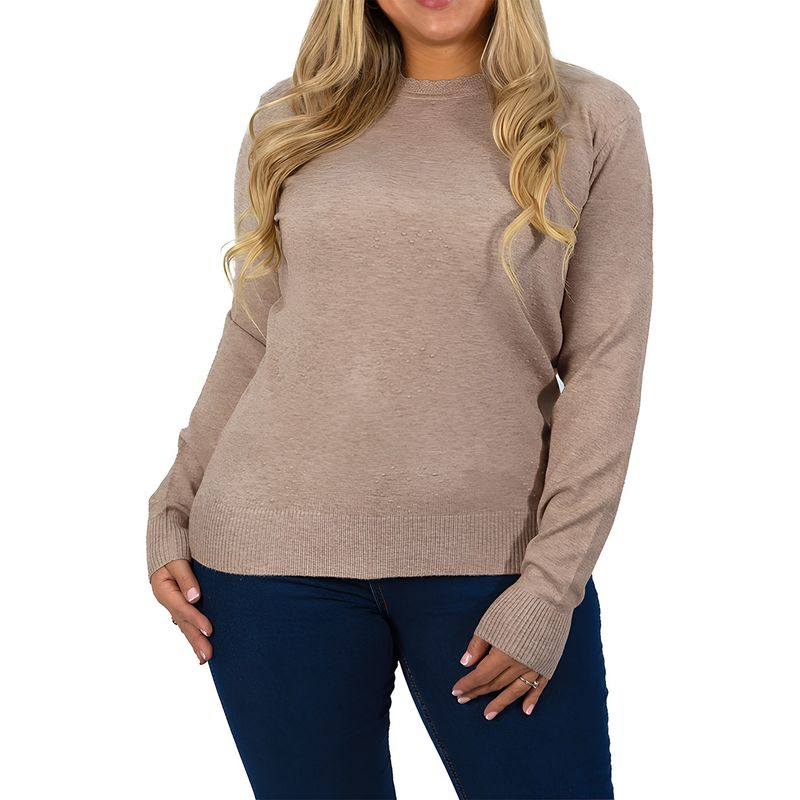 MPROPIA - Sweater mujer texturado colores corazones Extra linda