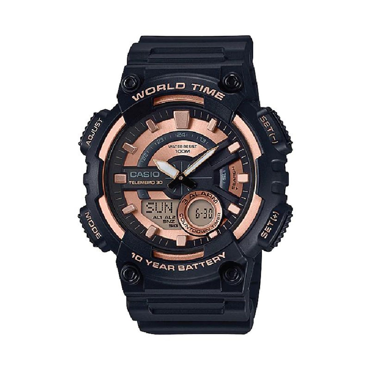 CASIO - RELOJ CASIO AEQ110W-1A3 HOMBRE DEPORTIVO WORLD TIME