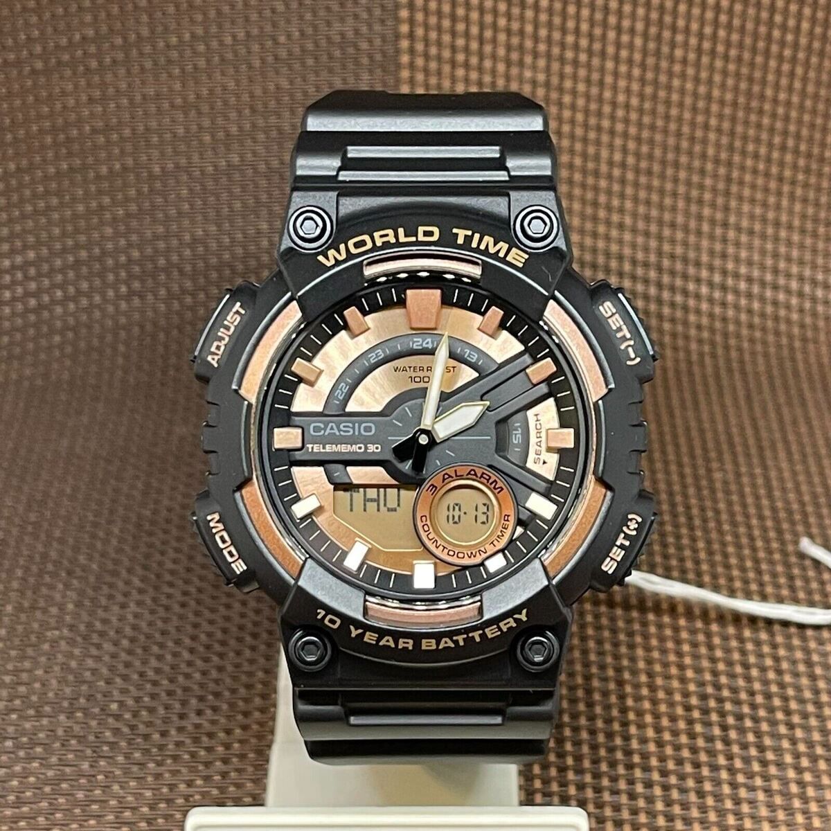 CASIO - RELOJ CASIO AEQ110W-1A3 HOMBRE DEPORTIVO WORLD TIME