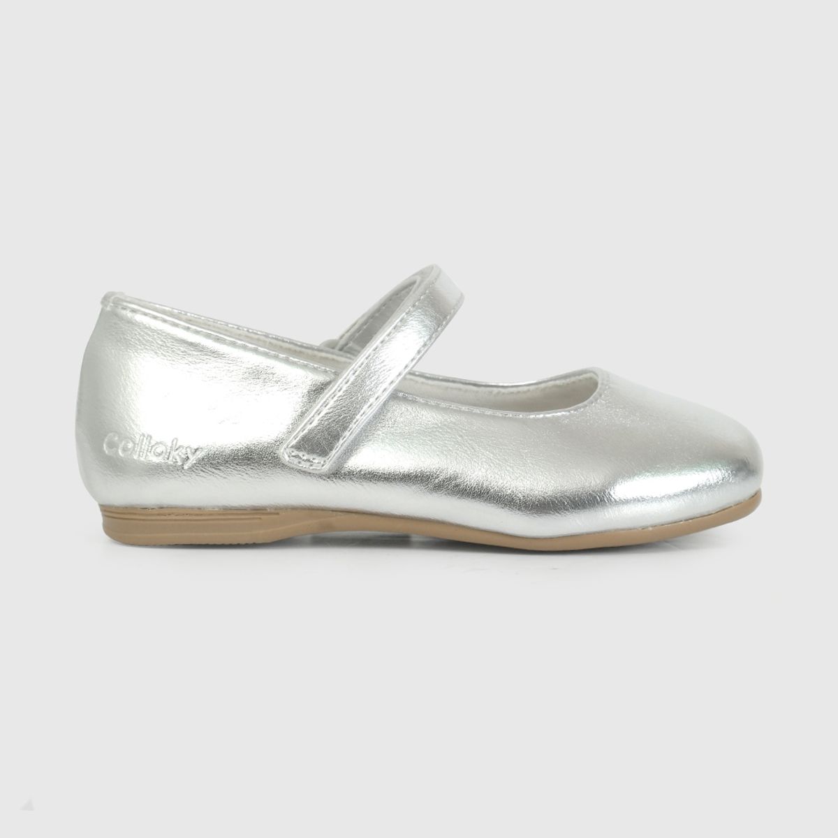 COLLOKY - Ballerina Metalizada Plateada de Caminante talla 21 a 27