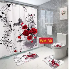 GENERICO - Set de Baño 4 Piezas Diseño Rosas