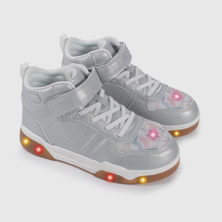 Zapatilla con Luces Niña Plateado