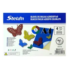 GENERICO - Block De Papel Adhesivo De Colores A4 De 4 Hojas De Colores