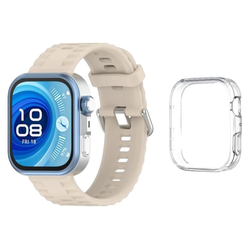 GENERICO - Correa Y Funda Silicona Smartwatch Huawei Watch Fit4 MARFIL
